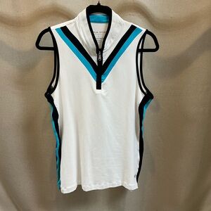 Lohla Sport Hannah Multi Chevron Sleeveless Top White